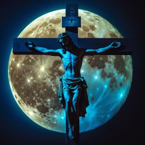 airbrush painting, illuminated by moon light, double exposure, r...