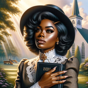 Render an airbrush oil painting of an African American woman wit...