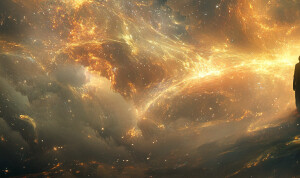 imagine empty space filled with light moving like a  wind blow -...