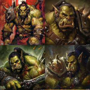 Orc rogue sitting on zeppeline in durotar, warcraft