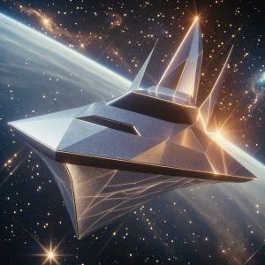 In the midst of the cosmic void floats a majestic numinous inter...
