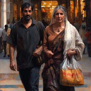 Realism,sharp art,a 54 year old kashmiri (( mother in law ,sweat...