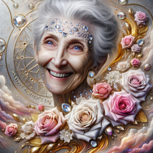 A horizontal portrait of a thinner, smiling curvy 80 year old Ca...