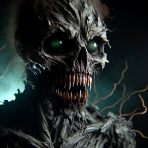 Make me an image of an extremely creepy monster