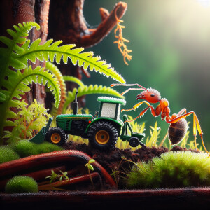 ant with a walk-behind tractor