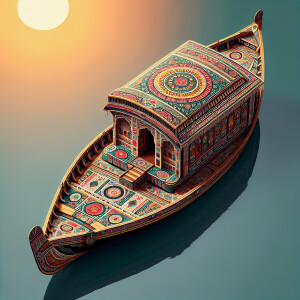 Imagine boat in rajsthani style