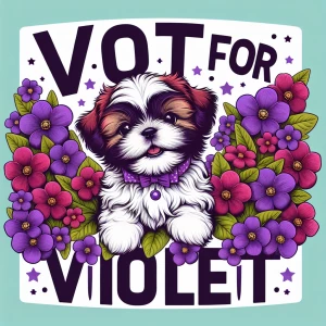 Hip Campaign poster- Vote for Violet - Violet is a Shih Tzu, inc...