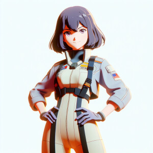 1990s anime screencap, girl a plugsuit, standing with hands on h...