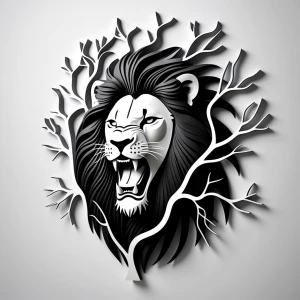 Create a minimalistic black and white 2.5d base relief art piece...