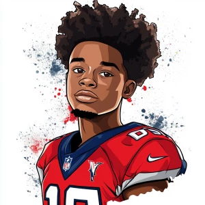 Create a caricature image of Jaden Daniels of Washington Command...