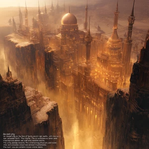“Ancient City Rising on a Sea of Sand”
This image depicts an an...