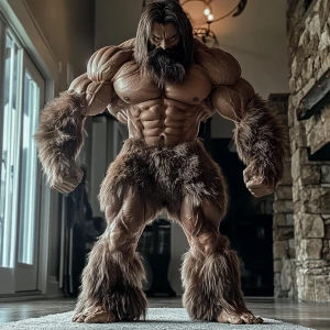 Lycan hairymuscles showing off full body view