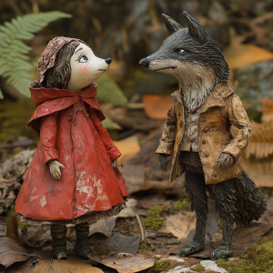 wolf and  Little Red Riding Hood