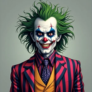 Create an illustration of Beetlejuice, the mischievous and flamb...