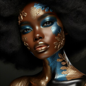 A digital illustration of an African-American woman with a large...