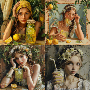 Russian pretty girl with lemonade “Botanica”