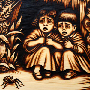 The two children were looking at them in horror, and a spider ca...