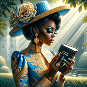Render an airbrush oil painting of an African American woman wit...