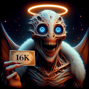 A watercolor airbrush oil painting of a  creature with glowing b...