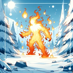 Fire Elemental of Invisibility, Arctic Wilderness,character comp...