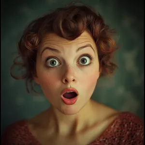 A woman with a quizzical expression who has just discovered some...