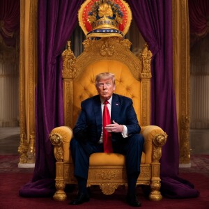 A satirical and humorous political cartoon depicts Joe Biden, we...