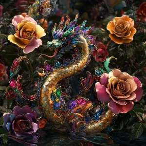 Create an image of a collection of flawless, multi-colored roses...