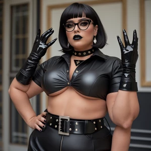 Create a very curvy and extremely busty woman of Ashkenazi, Germ...