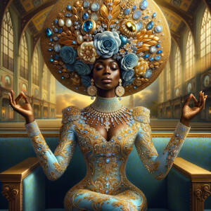 Create an illustration that embodies spirituality and a deep con...
