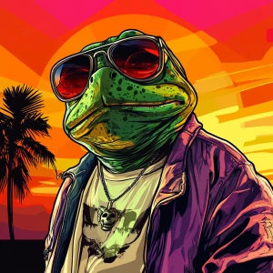 MEME PEPE in GTA art style — — in the style of a Grand Theft Au...
