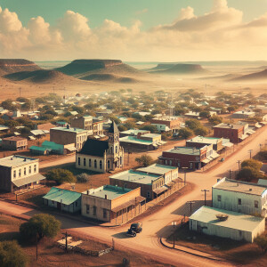 4k quality, drone over the texas town of tolar, in the 1960s, da...