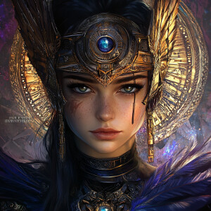 An ultra-realistic, intricately detailed portrait of Athena, the...