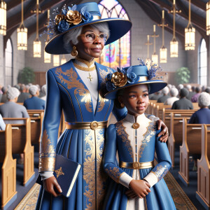 Adjust the 3-D realistic image to depict the African-American gr...