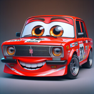Russian car lada samara looks like Lightning McQueen