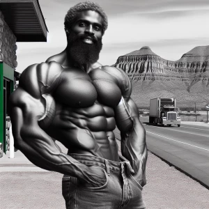naketrucker who hairy musclebody that is showing off on the res...
