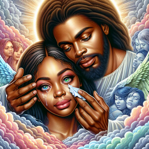 Ensure that the image distinctly represents both Jesus Christ an...