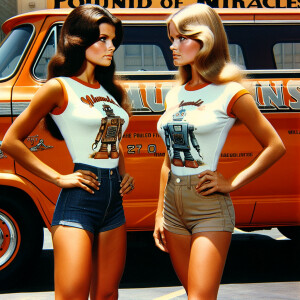 Photograph from the early seventies of two stunning women: a nat...