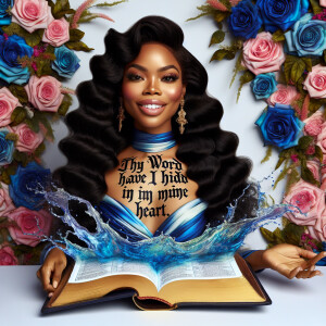 Create an image of an ultra-light-skinned African-American woman...