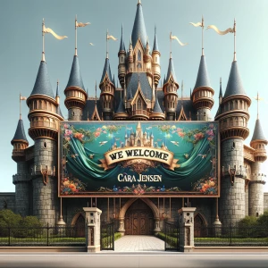 Make a hyperrealistic castle.Like the one at disney world. Have...