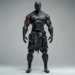 Wide angle shot of A full body standing pose of a muscular Niger...