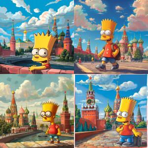 Bart from Simpsons in Moscow