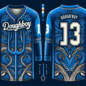 A stylish and eye-catching blue paisley print jersey featuring t...