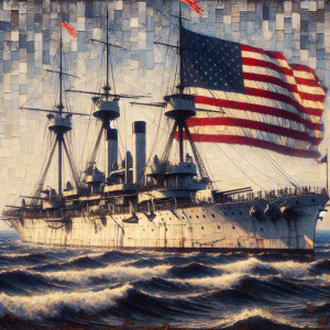an ultra realistic abstract cavas oil painting of a United State...
