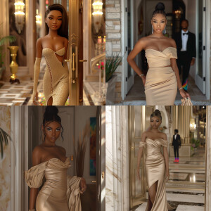 3-D image of a beautiful light skin, African-American young woma...