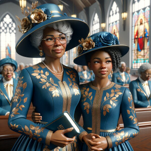 Adjust the 3-D realistic image to depict the African-American gr...