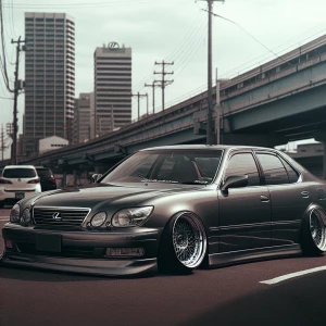 2002 Lexus 400 side view stanced with deep dish rims centerlines...