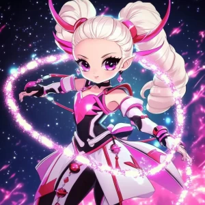 A female extraterrestrial character wielding a cosmic whip compo...