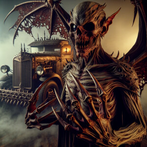 highly detailed macabre demonic character inspired by Jeepers cr...