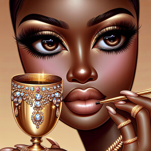 Create a hyper-realistic cartoon-style image of an African Ameri...