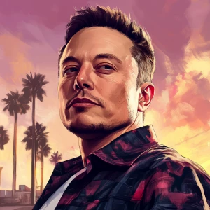 generte elon musk in GTA style